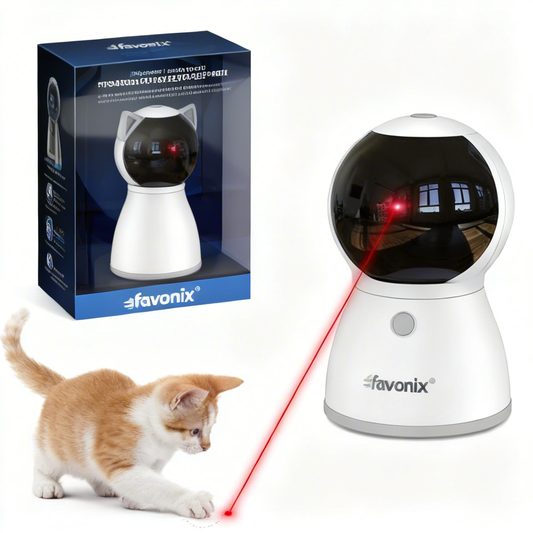 favonix® Laser Chase Wizard Wand – Interactive Red Laser Toy for Indoor Kittens & Cats | Unleash Your Furball’s Inner Hunter with Endless Pounce & Zoom Adventures!